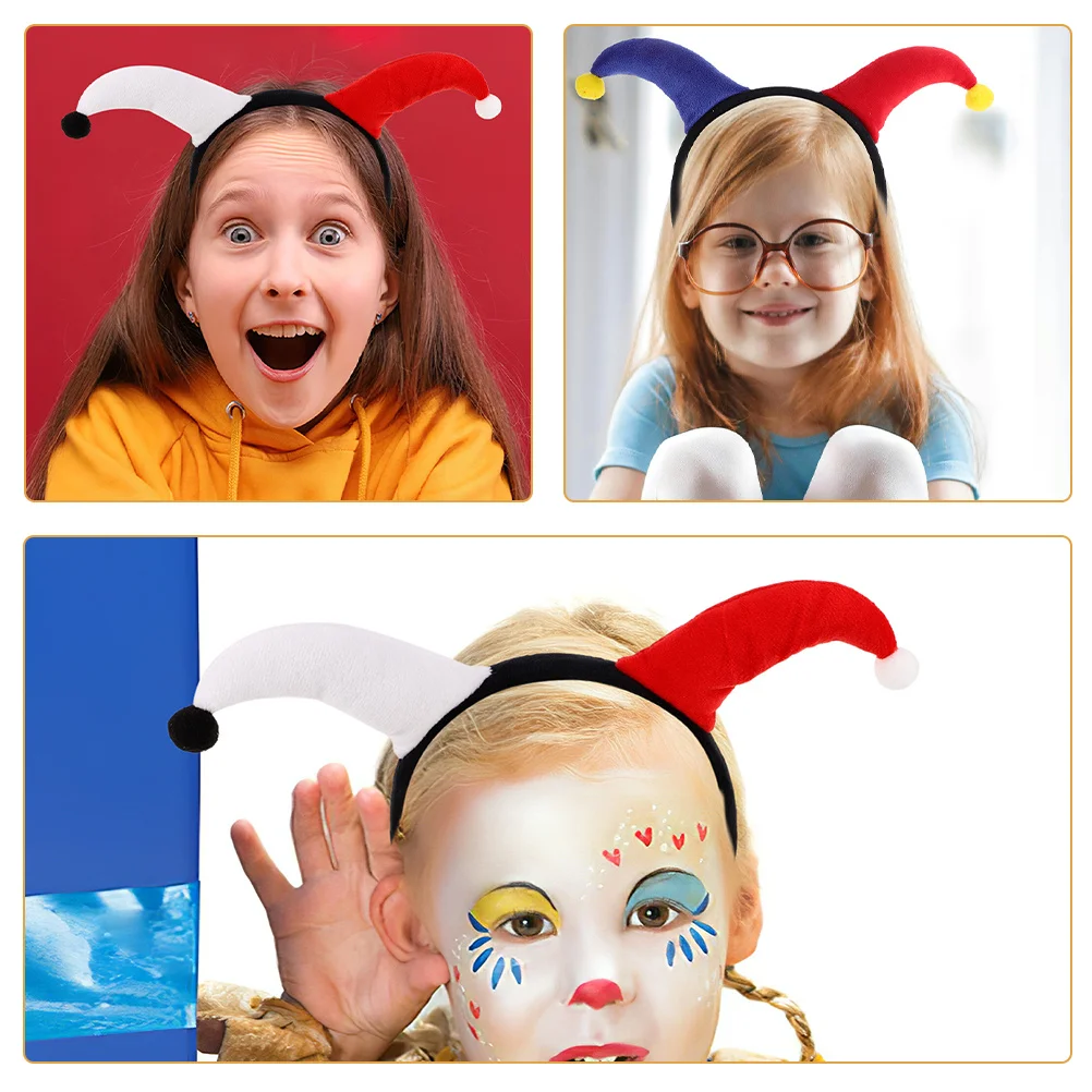 2pcs 광대 머리띠 귀여운 기발한 디자인 파티 액세서리 카니발 의상 마디 그라 할로윈 코스프레 소품 남성 여성용