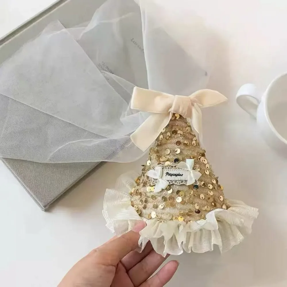 

Creative Sequin Birthday Hat Hairpin Mesh Velvet Sequined Hat Korean Hair Accessories Lace Birthday Crown Girls