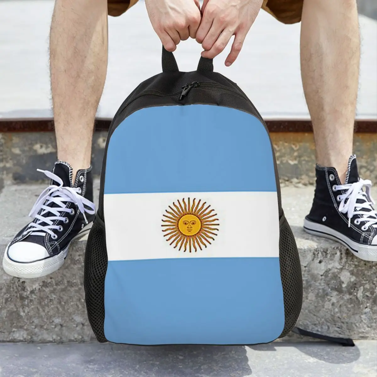 

Flag Of Argentina Backpack Daypack Large Capacity Kids BookBag School Bag Shoulder Bags for Men Women