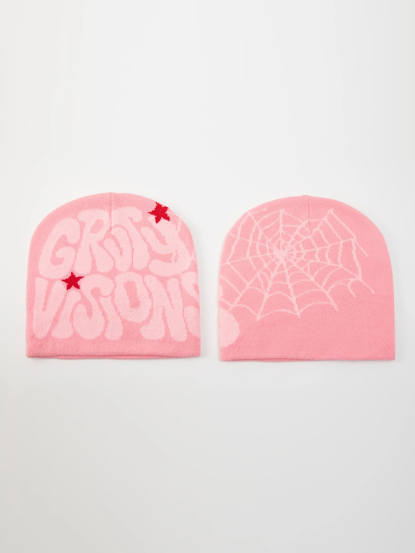 1 Top Street Fashion Letter Spider Web Pattern Jacquard Brimless Knitted Hat