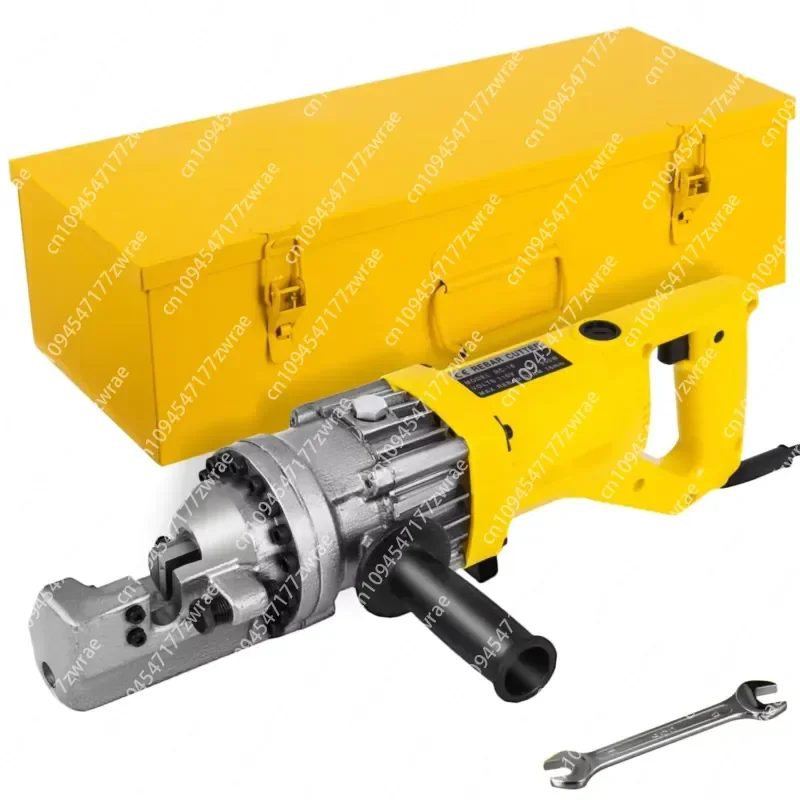 Portable Electric Hydraulic Rebar Cutter Stainless Steel Yellow 110V AC High Quality For Construction Sites Factory Workshops