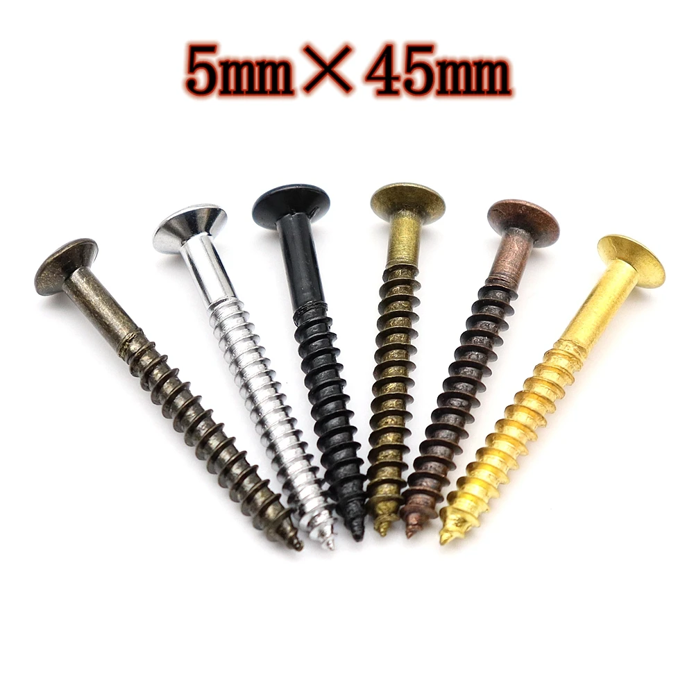 10pcs Screw Electric Bass Guitar Neck Joint Plate mounting screw Fix Screw Bolt for Electric Guitar Bass Parts 5mm×45mm