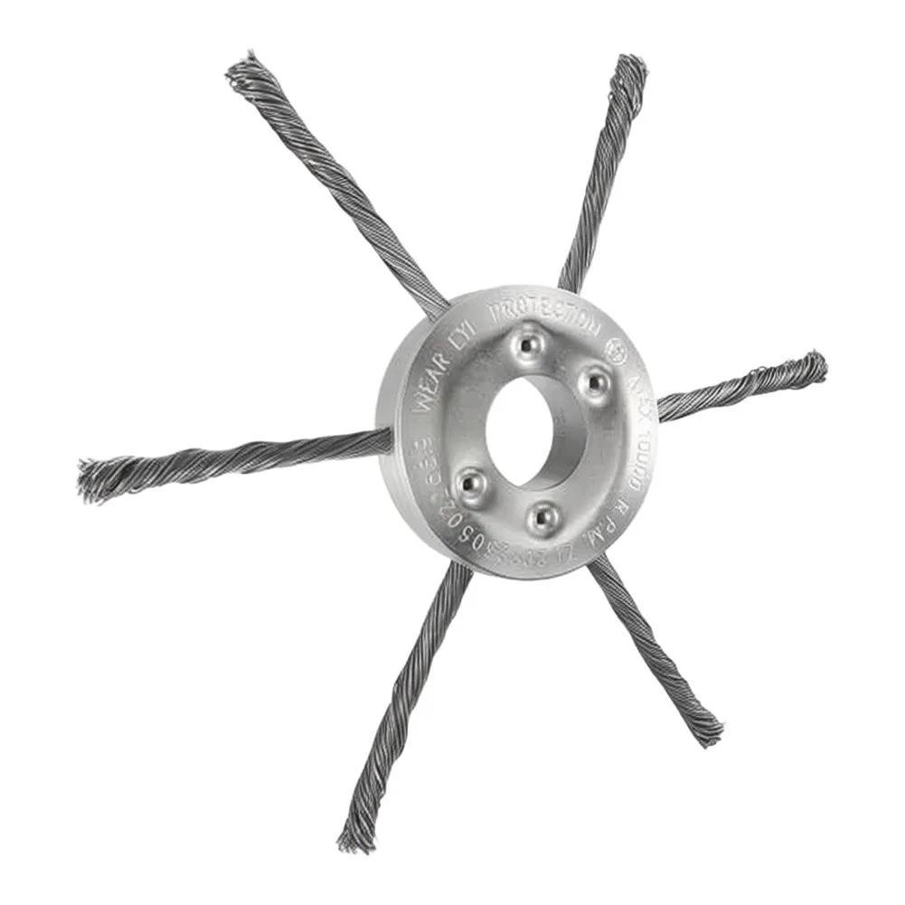 1pc 8-Inch Steel Wire Brush Trimmer Head Anti Breakage Wire Trimmer Blade For Lawn Mower Tray 6 Blade Wire Trimmer Head