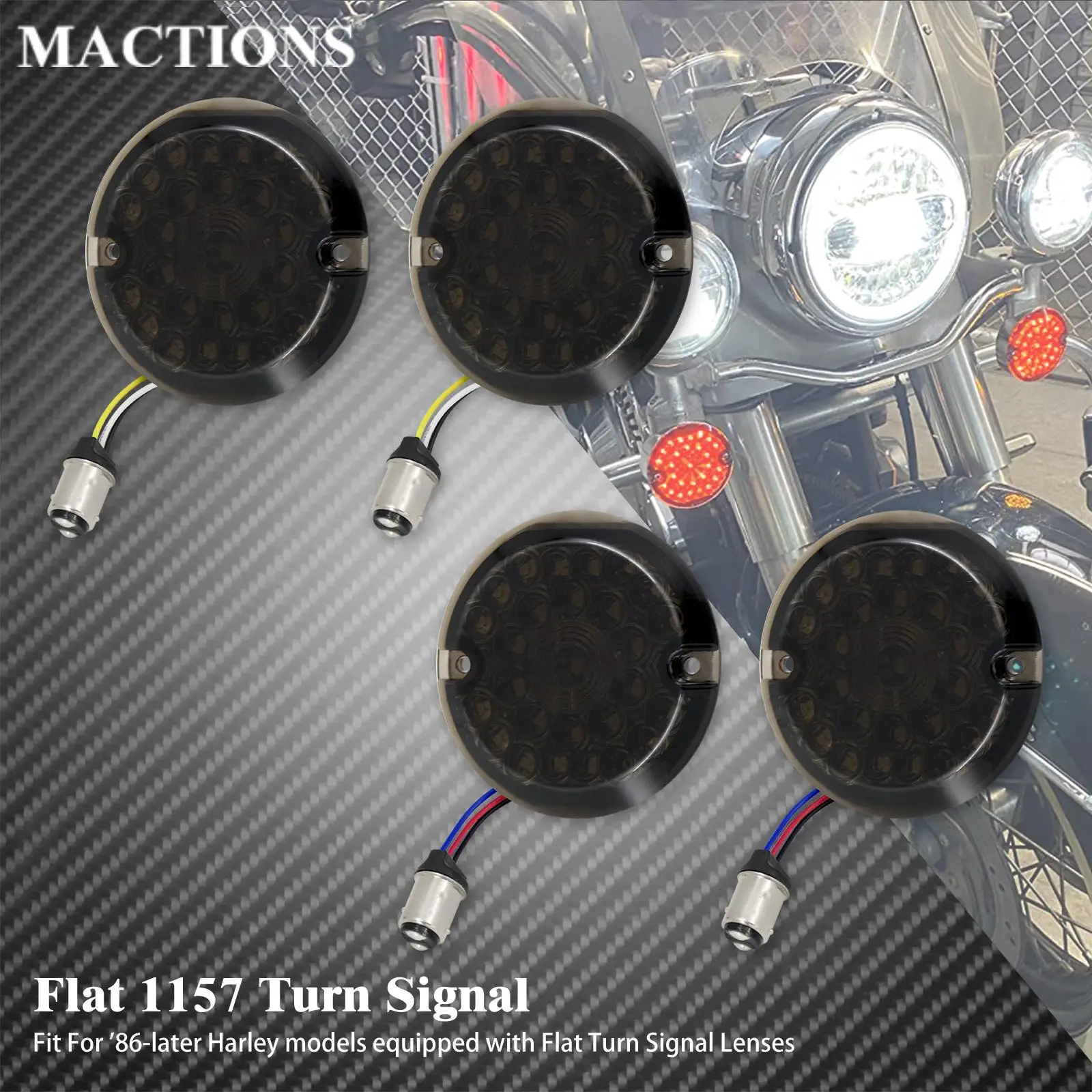 

Motorcycle Front Rear 1157 LED Turn Signal Light Indicator Running Blinker Double Contacts Lamp For Harley Softail Touring FLHR