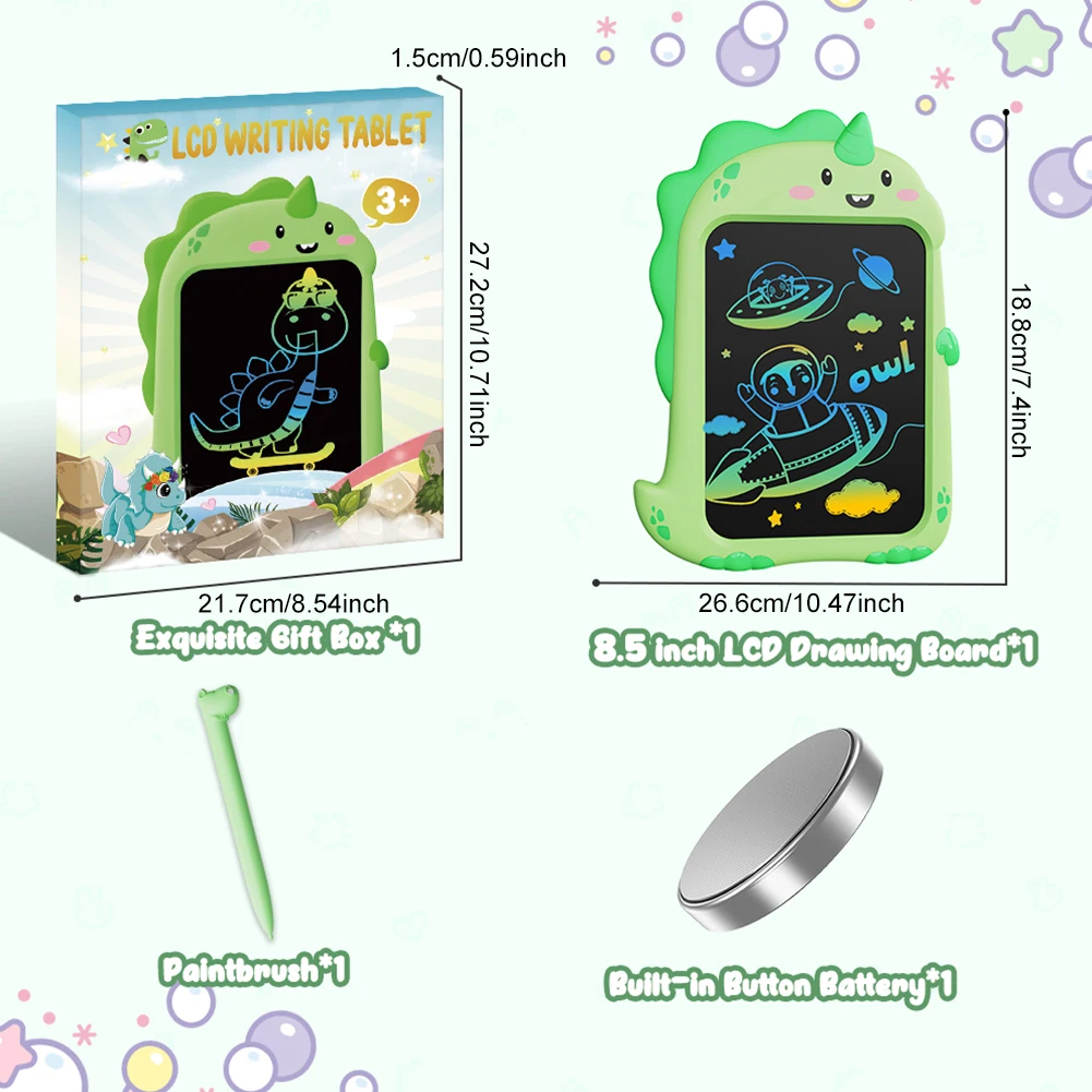 Tablet menulis LCD 8.5 inci, papan menggambar elektronik layar menggambar, mainan belajar pendidikan, papan grafis elektronik