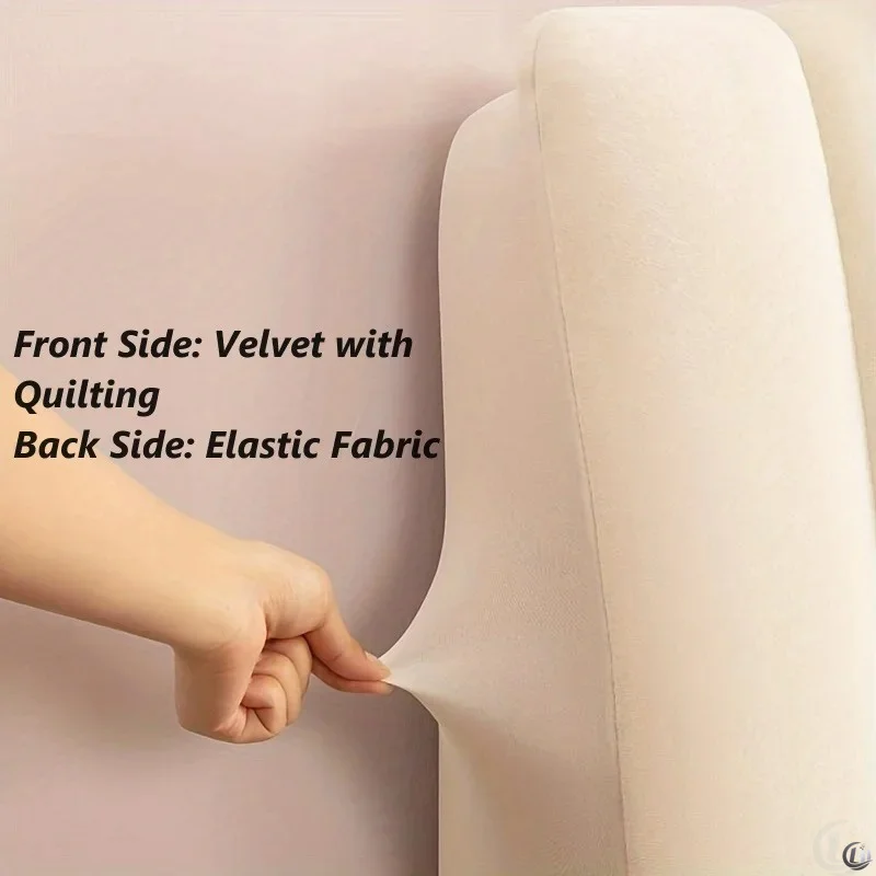 High Grade Short Plush Quilted Headboard Cover Luxury Soft Thick Velvet Bed Head Cover All-inclusive Bedside Protector Cover