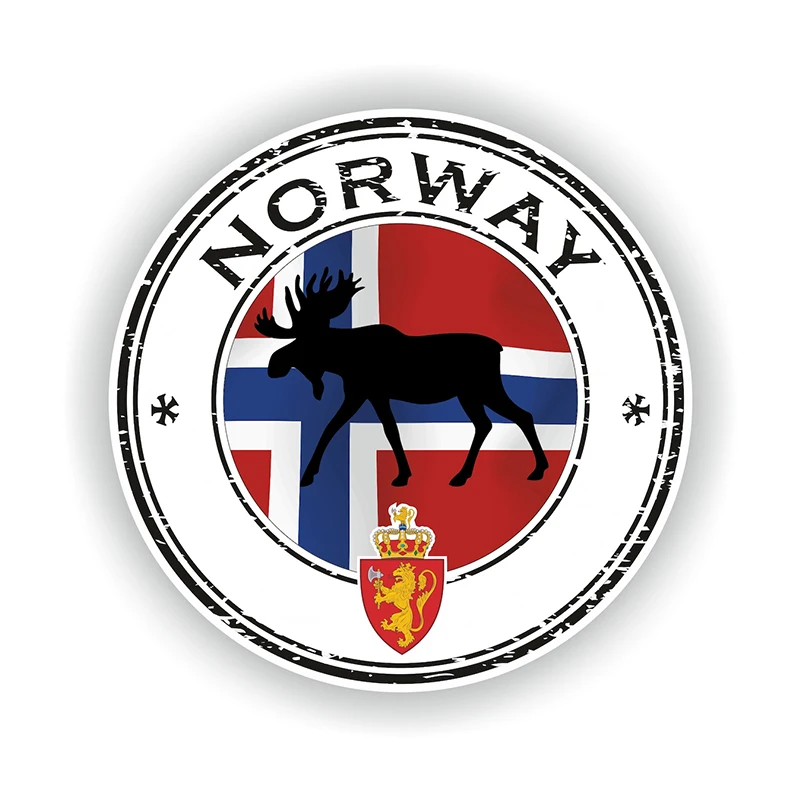 

CK21151# Norway Seal Sticker Round Flag for Car Truck Van Laptop Fridge Guitar Motorcycle Helmet ToolBox Door PC Boat