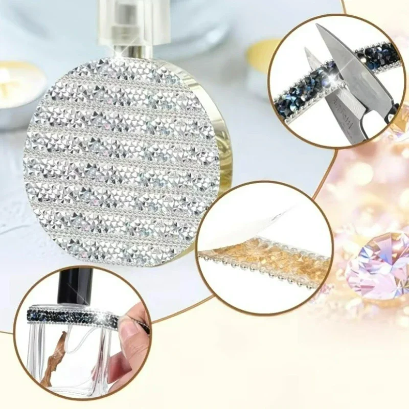 Resin Rhinestone Stickers Ribbon Self-adhesive Diamond Ribbon Crystal Ribbons Roll Glitter DIY Gift Decoration Art Craft Tools