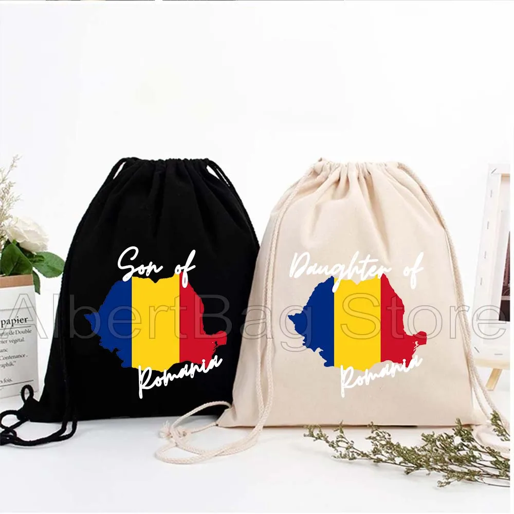 

Bucharest Romania National Flag Romanian Map Cute Gifts Canvas Drawstring Bags Soccer Backpack Gym Sackpack Sports String Bag