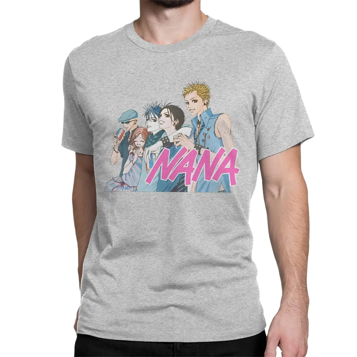 Nana Rap Bands T Shirt Men Women Pure Cotton Leisure T-Shirts Osaki Anime Kawaii Cartoon Tees Short Sleeve Clothing Gift Idea