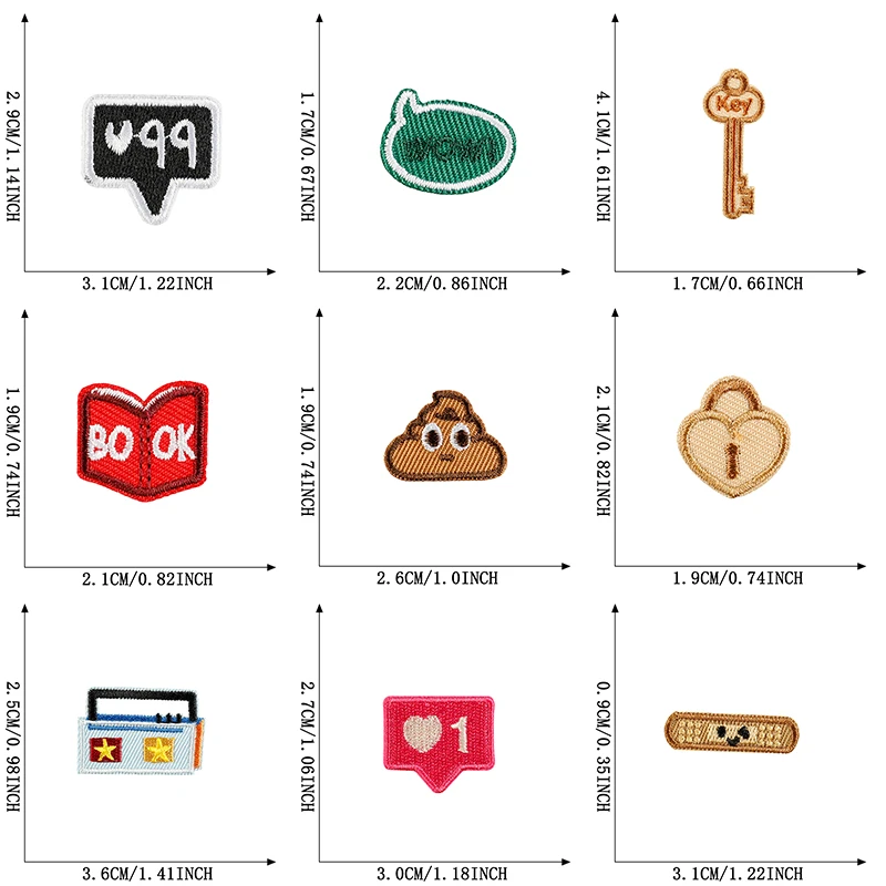 18 Stück Kleine Anime-Aufnäher zum Aufbügeln, Bestickte DIY-Sticker für Kinder, Jacken, Stoffe, Thermoklebende Patches – Detail 2