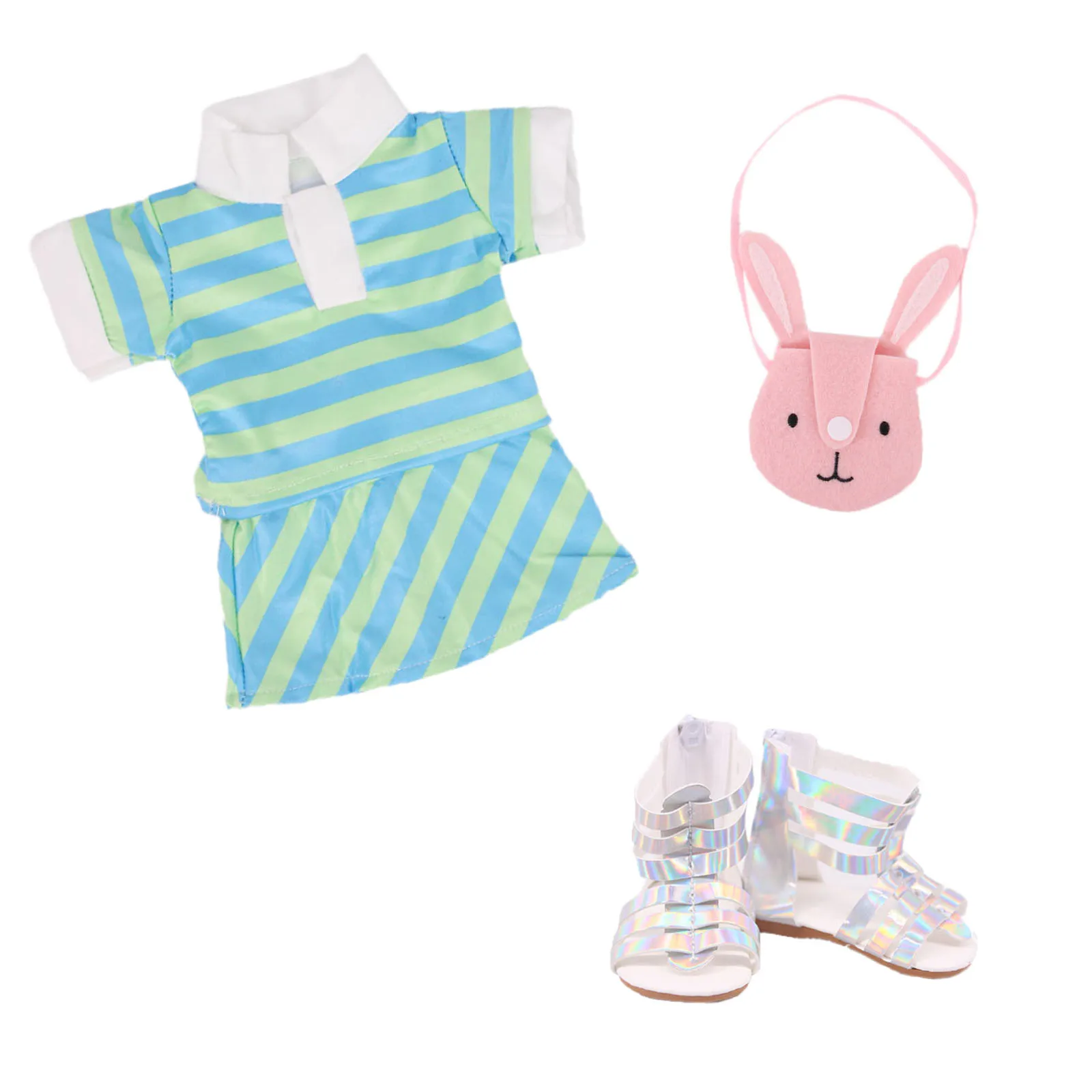 

Dress Doll Clothes 3sets For 16-18Inch&40-45cm Baby New Doll Brilliant Party Reunion Doll Skirt American Doll Girl Gift