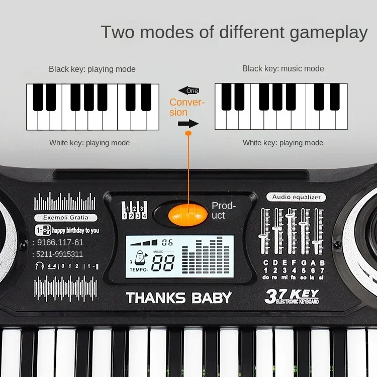 Portable 37 Keys Digital Keyboard Digital Electronic Piano Children Musical Instrument Kids Educational Toy