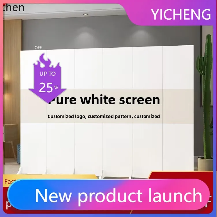 A3-3  Screen Folding Living Room Mobile Modern Office Hotel Entrance Partition Photography Cream Style