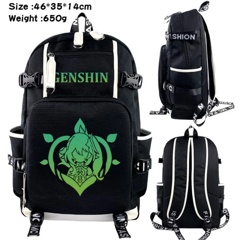 Game Genshin Impact Vision Nahida Venti Backpacks Teenarges Schoolbag Men Women Fashion Laptop Travel Shoulder Outdoor Mochila