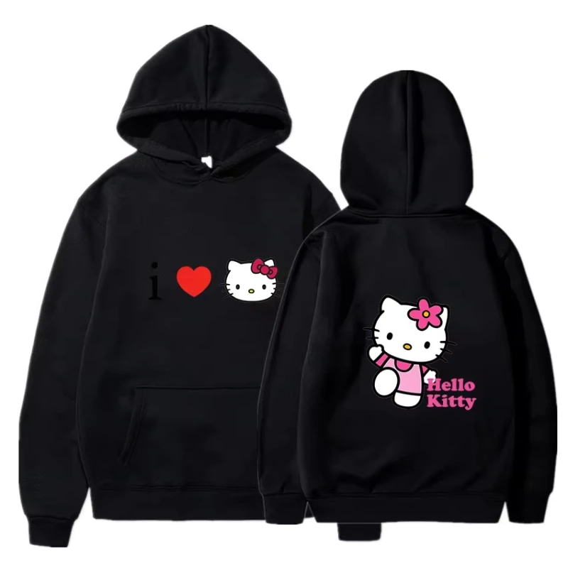 

MINISO 2025 Autumn Hello Kitty Couple Hoodie Men's and Women's Pullover Fashionable Hoodie Winter