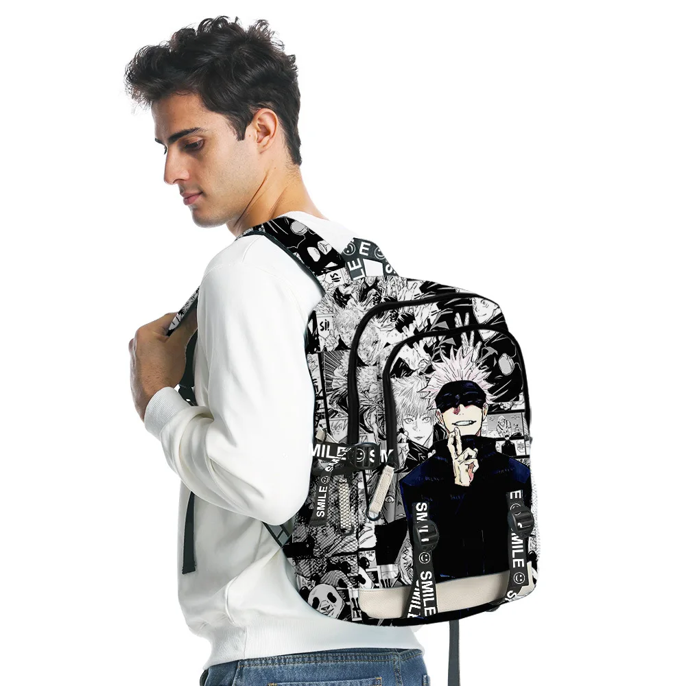 Anime Satoru Gojo School Backpack Laptop Backpack Boys Girls Teens School Bag Travel Bag Mochila Shoulder Bag