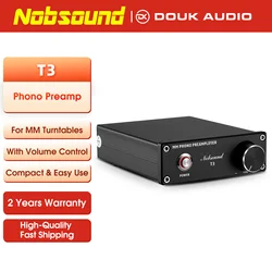 Nobsound T3 Mini T3 MM RIAA Phono Stage Preamp Record Player Stereo Preamplifier HiFi Turntable Amplifier with Volume Control