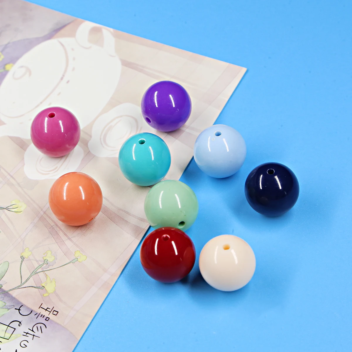 11-440pcs Mixed Beads Acrylic Round Beading Solid Color beads Gift for Girl DIY Bead Charm Necklace Bracelet Jewelry Accessories