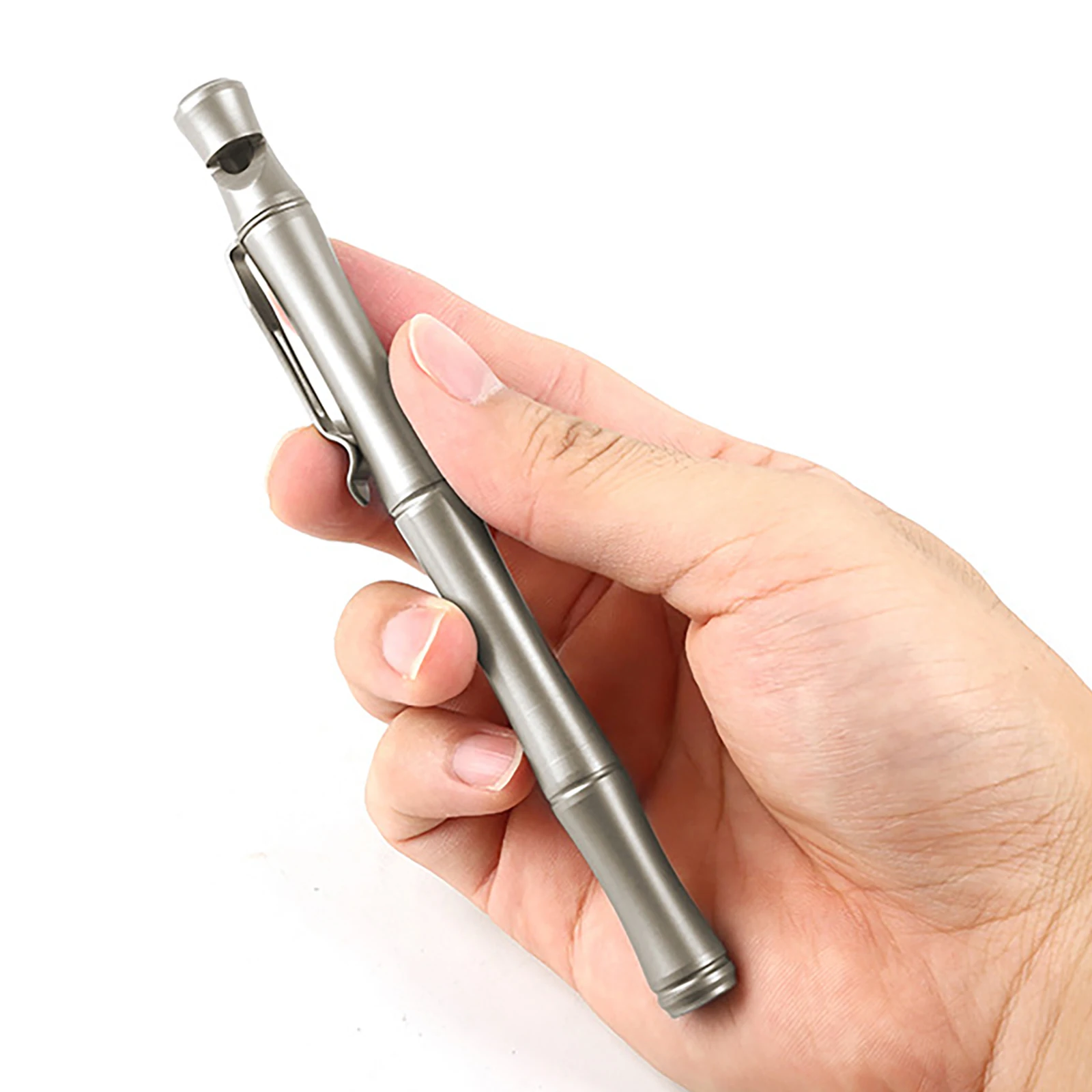 Super fine TC4 Ti titanium 6 inch emergency whistle  tactical ballpoint pen self defence survival breaker EDC tool