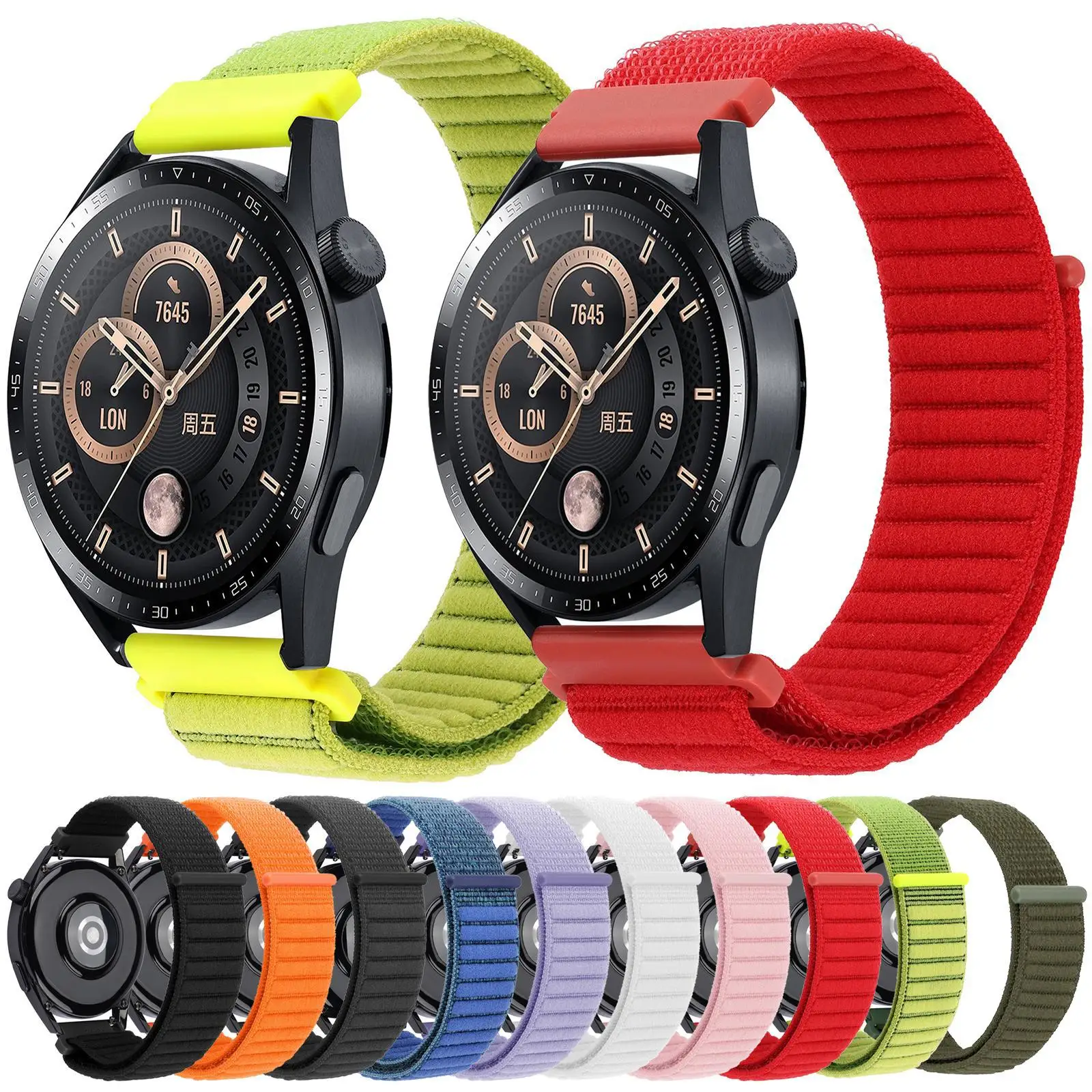 

20mm 22mm Strap for Garmin Vivoactive 4 Venu 3 4 Nylon Loop Bracelet for Garmin Forerunner 265 965 570 970 Band