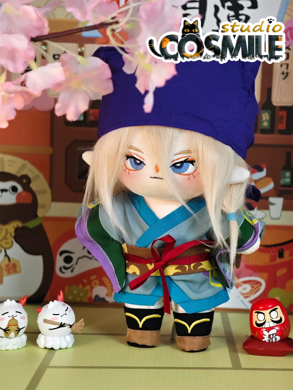 Anime Oni Ghost Story Kusuri Yokai Shikigami Katze Elf Gefülltes Plüschtier Plüsch 20cm Puppenkörper Skelett Spielzeug CF