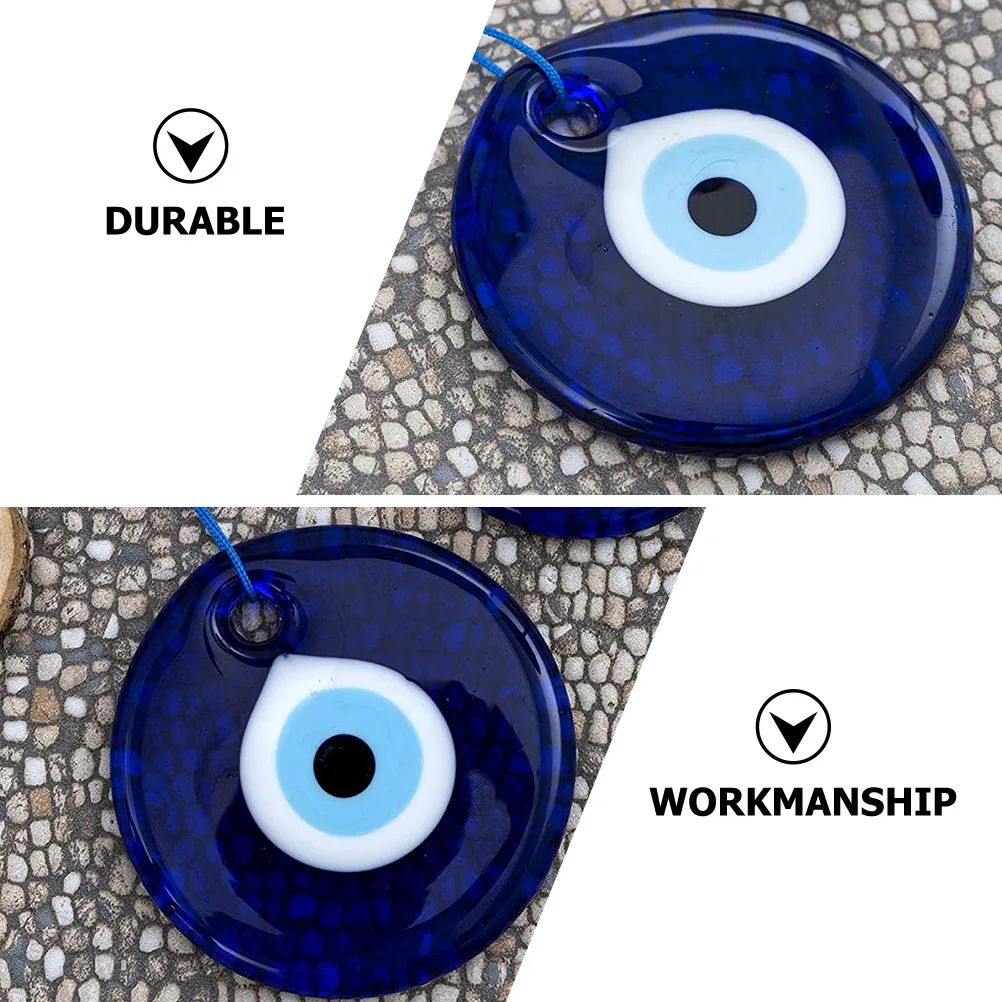 

2 PCS Wedding Decor 's Eye Pendant Blue Hanging Charm Bead Pendants with Rope Decoration Wall