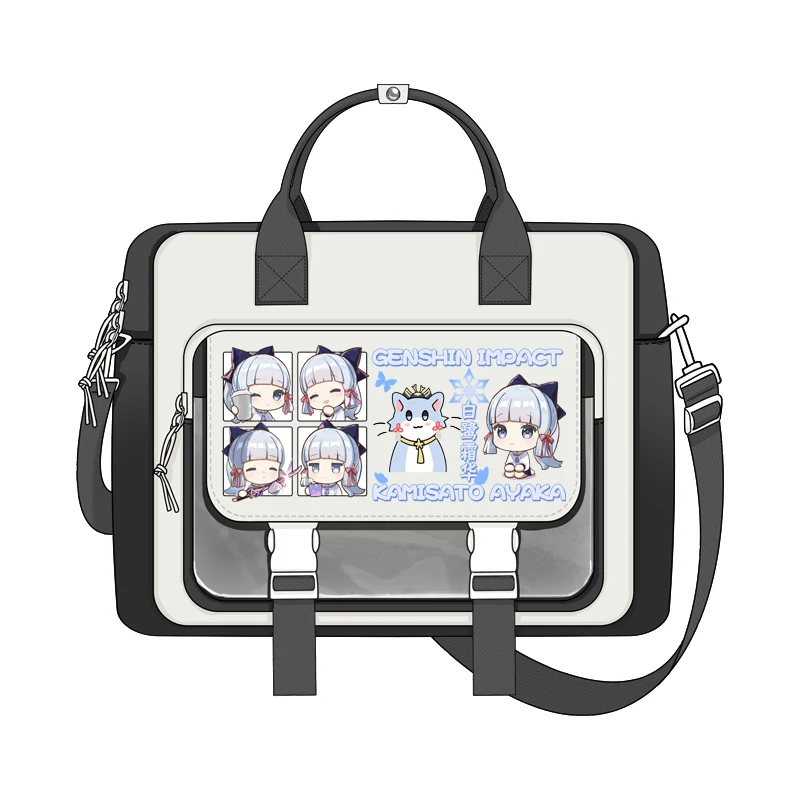 Genshin Impact Wanderer Cos Crossbody Bag, Sacos Mensageiro de Grande Capacidade, Anime Escolar Xiao Bag, Bolsa Estudantil Casual para Meninos e Meninas, Moda