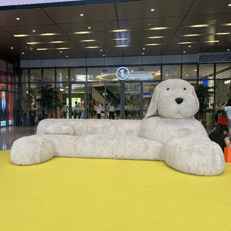Modern Design Cute Stuffed Plush Realistic Peg Dog Shaped Sofa Human Animal Creative Dog Couch Sofa Bed With Legs
