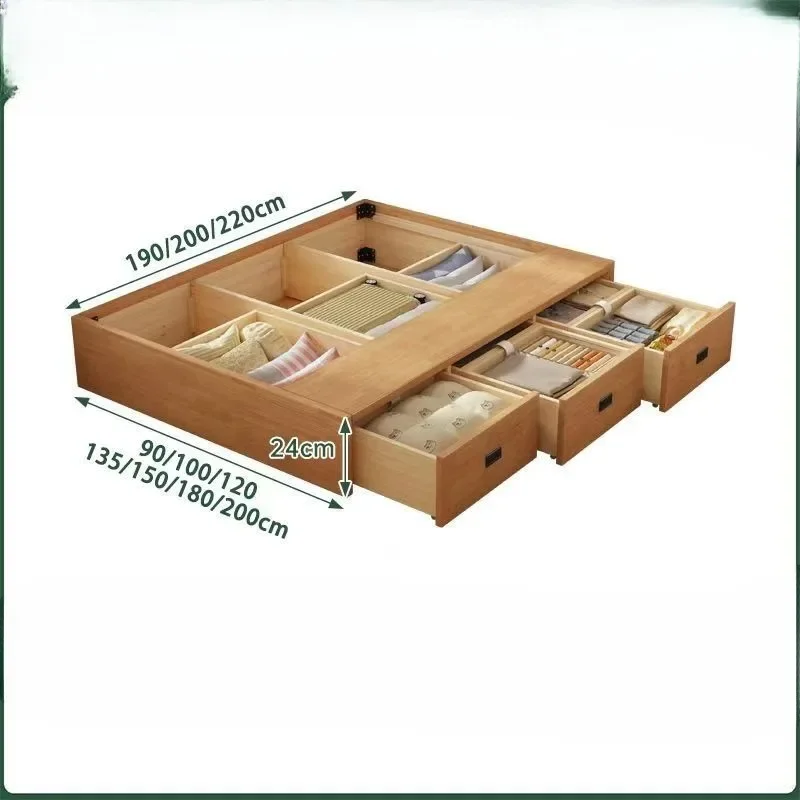 No bedside storage, bed storage, solid wood bed, tatami floor-to-ceiling bed cabinet integrated