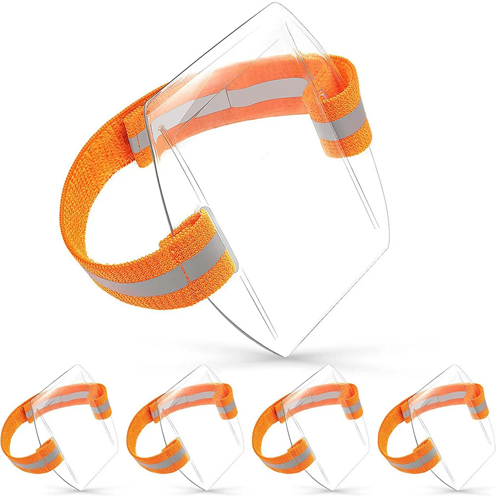 

5pcs Arm Badge Holder Clear PVC Sleeve Adjustable ID Card Clip Polyester Webbing Security Worker House Display