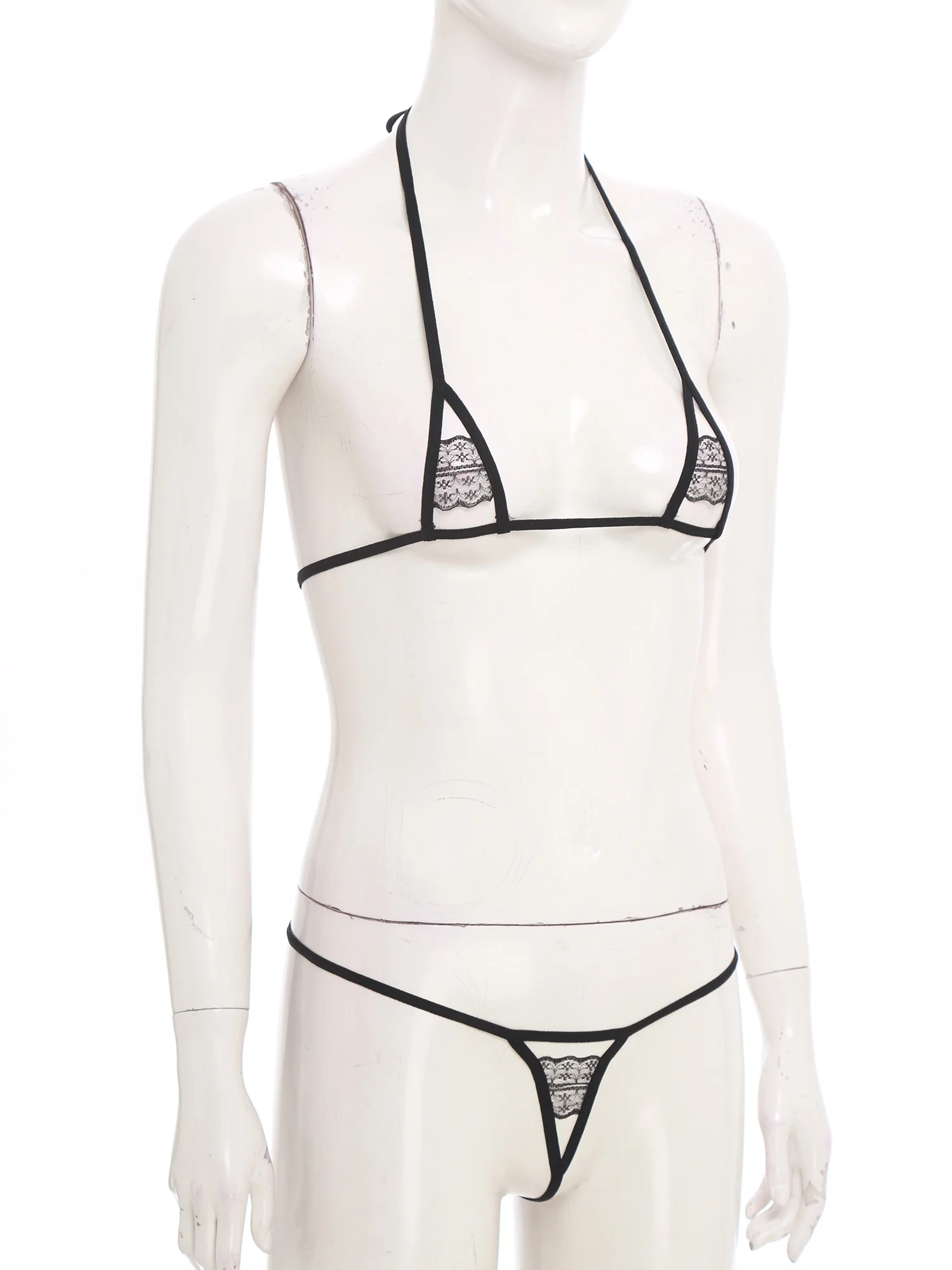 สตรีเซ็กซี่ดูผ่านชุดชั้นในชุดลูกไม้ Trim Hollow Out บิกินี่ Bra woyj T-back Thong ชุดชั้นใน 2 ชิ้นชุดชั้นในชุดนอน