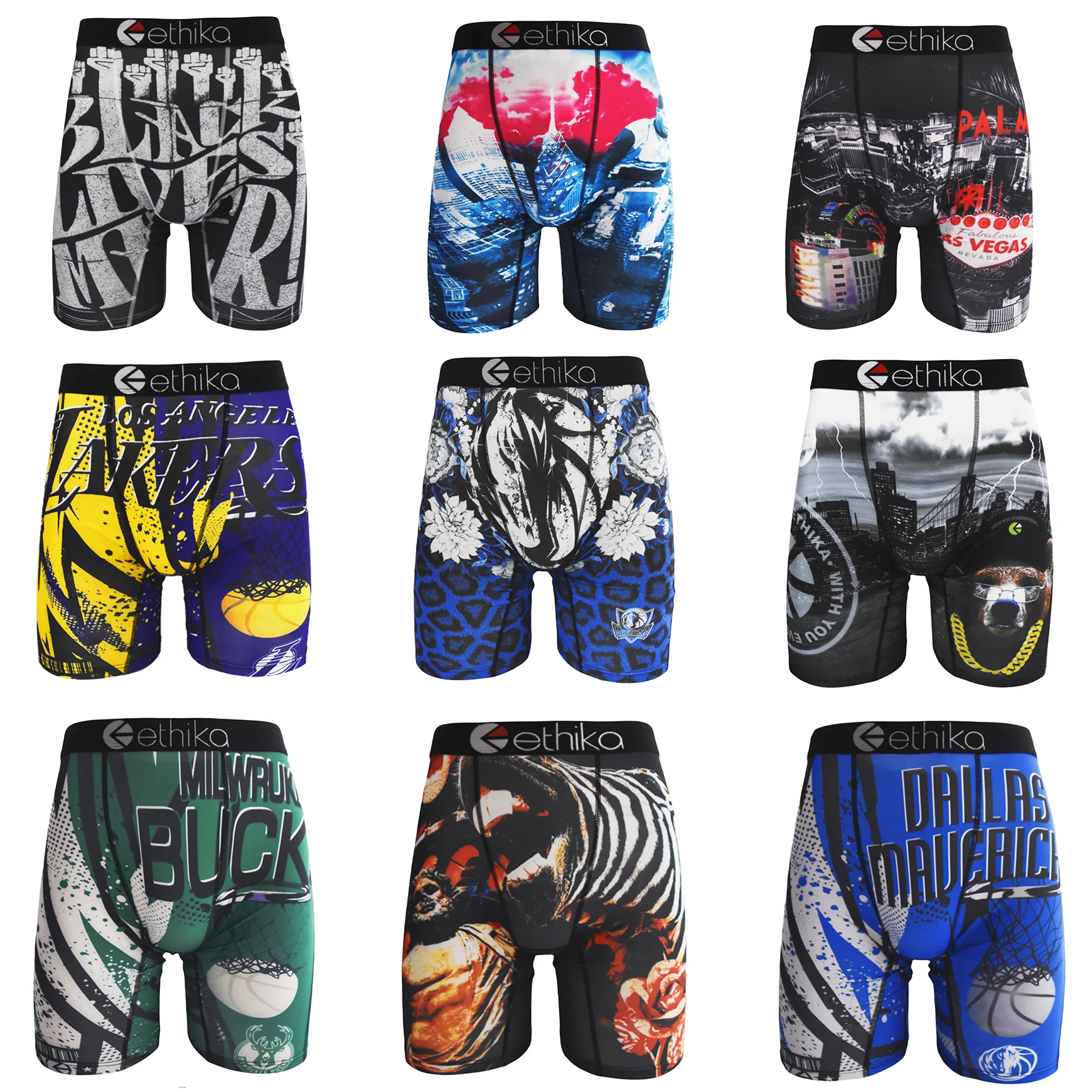 ETHIKA Мужское нижнее белье Трусы-боксеры Быстросохнущие эластичные мягкие трусы из полиэстера S-XXXL 1 шт. Ежедневный комфорт