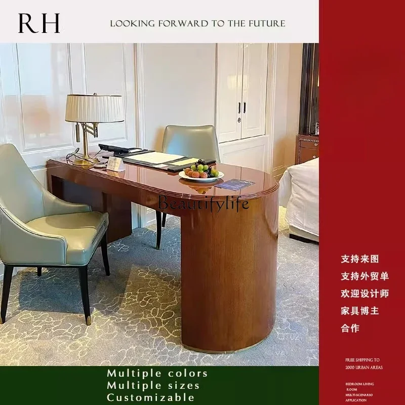 

ld14 American-style Solid Wood Office Desk Negotiation Table High-end Ash Wood Homestay