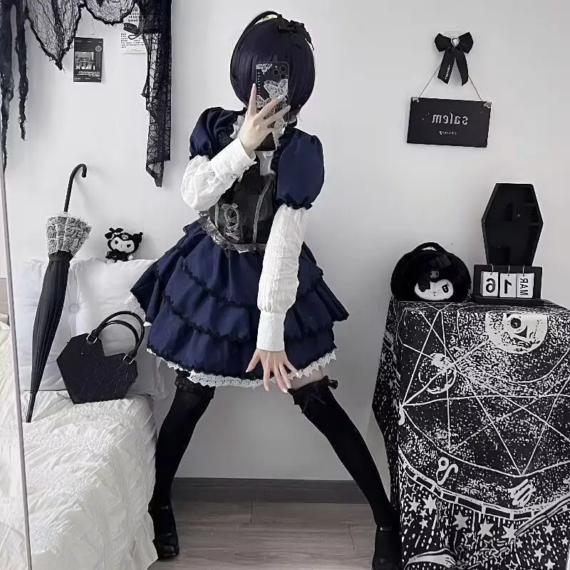 두 번째 질병이 있어도 여전히 데이트해야 합니다. 악의 왕, 진정한 눈 애니메이션 코스프레 고딕 드레스, 새 게임 여섯 송이 꽃