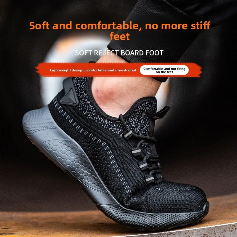 أحذية العمل أحذية السلامة أحذية حماية العمل الوقاية من الرائحة مكافحة تحطيم ثقب الرجال سلامة التنس الصلب تو أحذية السلامة