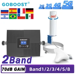 GOBOOST 3g 4g 5g Cellular Amplifier 900 1800 2100 850 1700 1900 GSM LTE Mobile Signal Booster Dual Band Network Repeater Kit