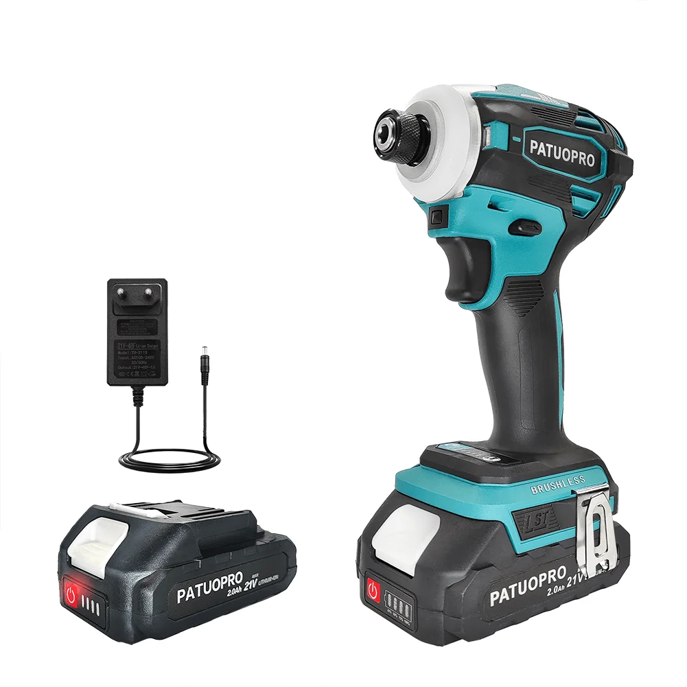 Cordless Brushless Impact Driver Kit Electric Screwdriver 4-Speed 1/4-Inch Hex 2-LED Light for Makita 18v Battery