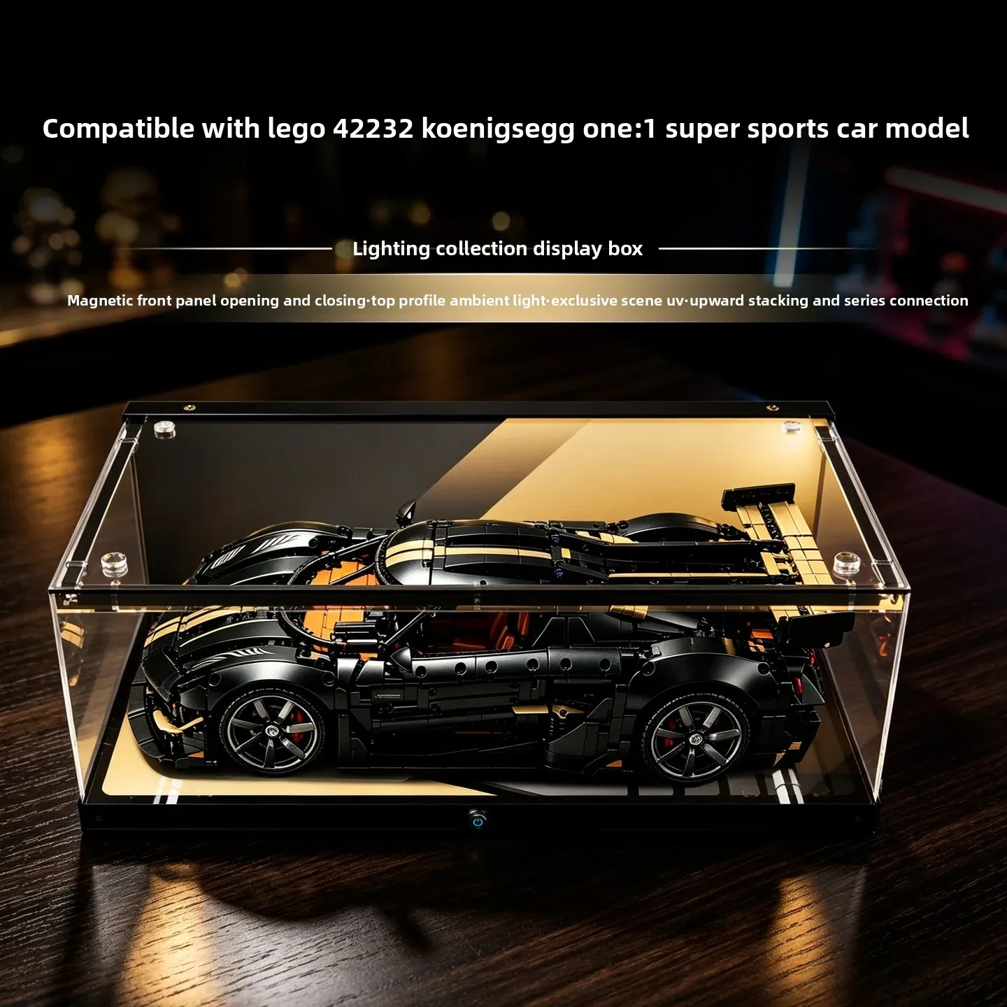Acrylic Storage Dustproof Display Case for LEGO 42232 Koenigsegg Supercar Building Blocks