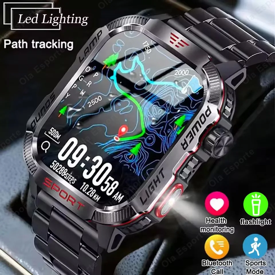 Neue LED Herren-Smartwatch Bluetooth-Sprech-Smartwatch Multi-Sport-Modus Gesundheitsmonitor Outdoor-Sport-Smartwatch für Android MA27