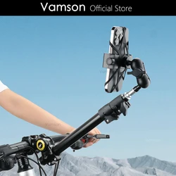 Vamson Bicycle Mobile Phone Holder Anti-Slip Selfie Stick Handlebar Mount Cellphone Bracket Rotatable Support Bike Accessories