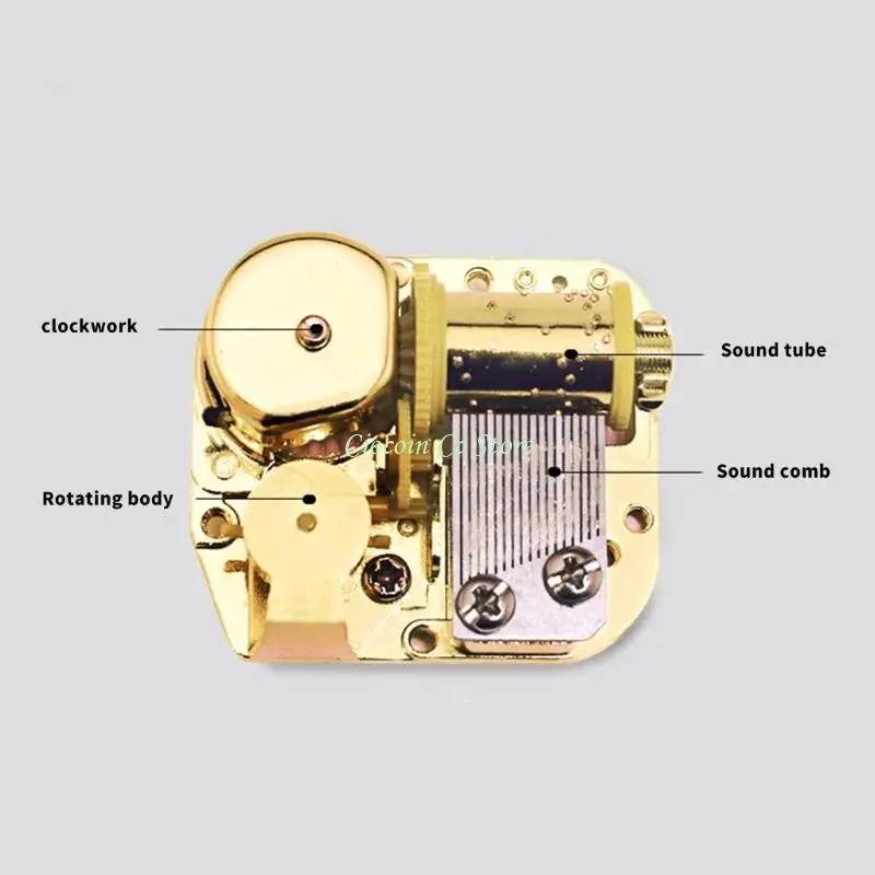 X90F Wooden Carving Mini Music Box with Manual Operate Wind Up Musical Box for Bedroom Ornament and Birthday Christmas Gift
