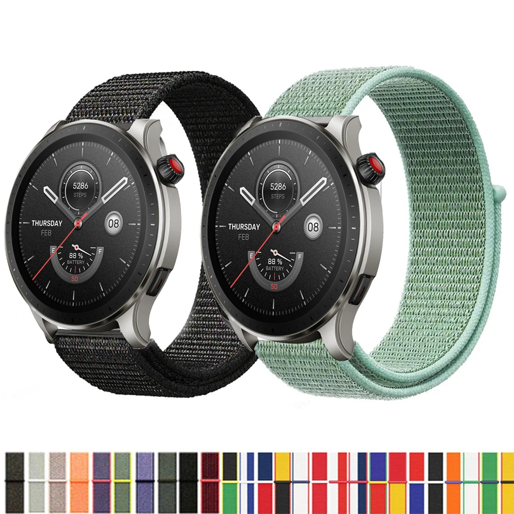 

22mm Nylon Loop Strap for Huami Amazfit GTR 4 3 2 Smartwatch Replacment Bracelet Sport Watchband Correa for Amazfit GTR Mini