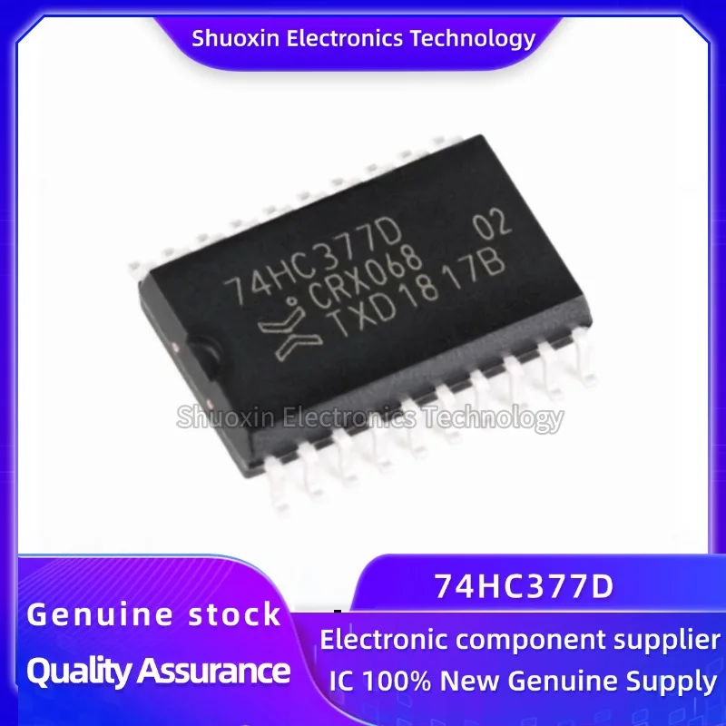 

10 Pieces of Brand New Original 74Hc377D, 653 Soic-20 Eight-Way D-Type Edge Trigger Chip That Can Be Used as Data
