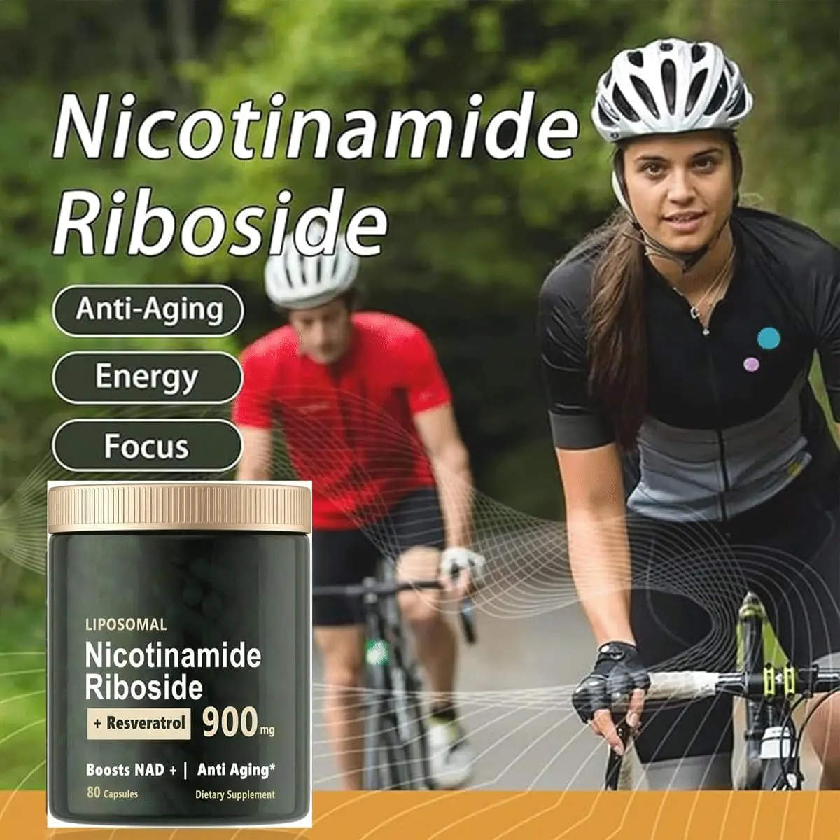 NAD+ Supplement Liposomal Nicotinamide Riboside 900mg NAD+ Supplement Nicotinamide Riboside for Energy, Focus (80 Capsules) 1PCS