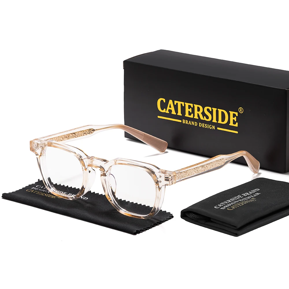 CATERSIDE Neue Herren-Modebrillenfassung, quadratisch, dicker Rahmen, Brillenfassung für Damen, für Outdoor-Reisen, einfache dekorative Brille – Detail 17
