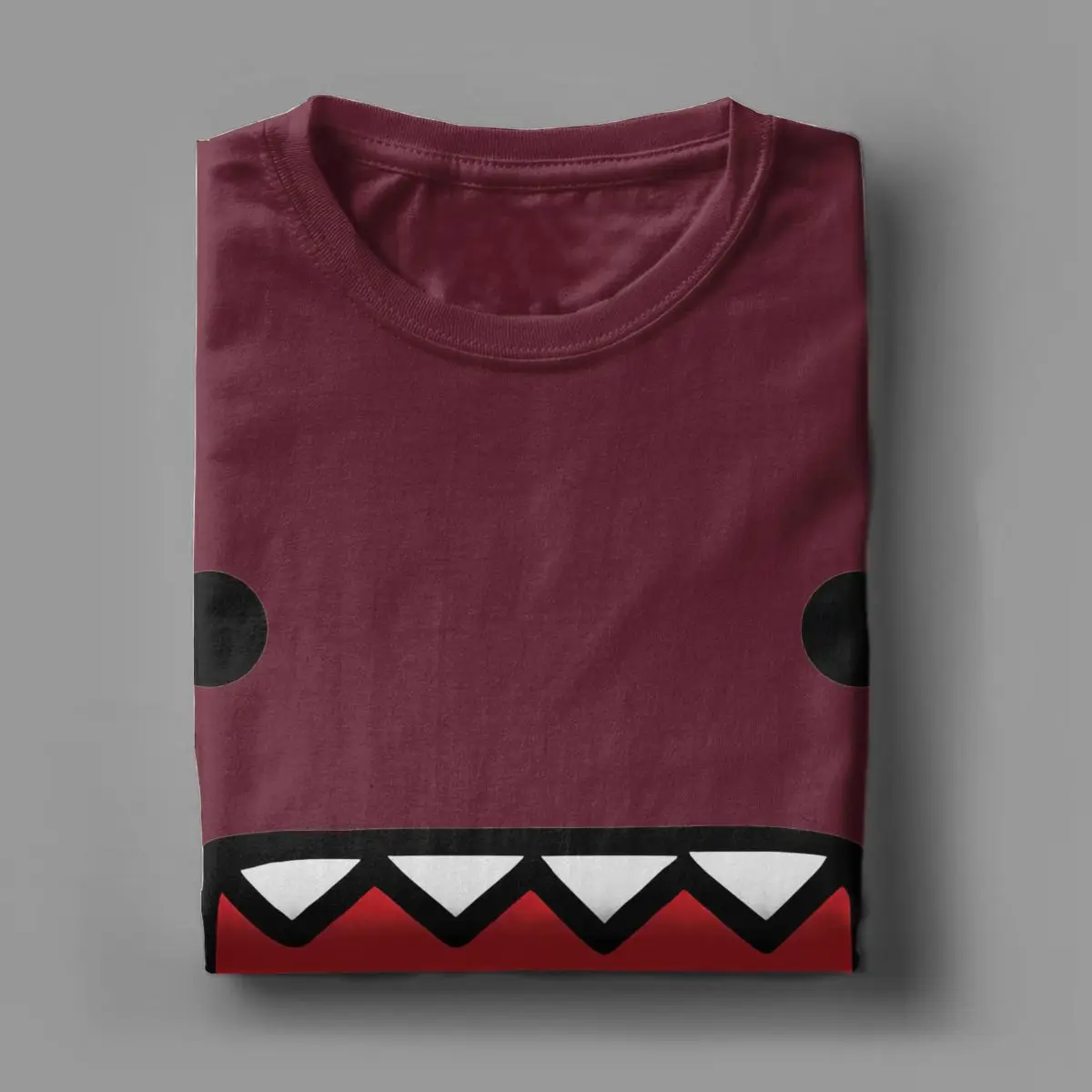 Domo Kun Doll Face T-Shirts for Men Women Vintage Pure Cotton Tee Shirt Round Collar Short Sleeve T Shirts Party Clothes