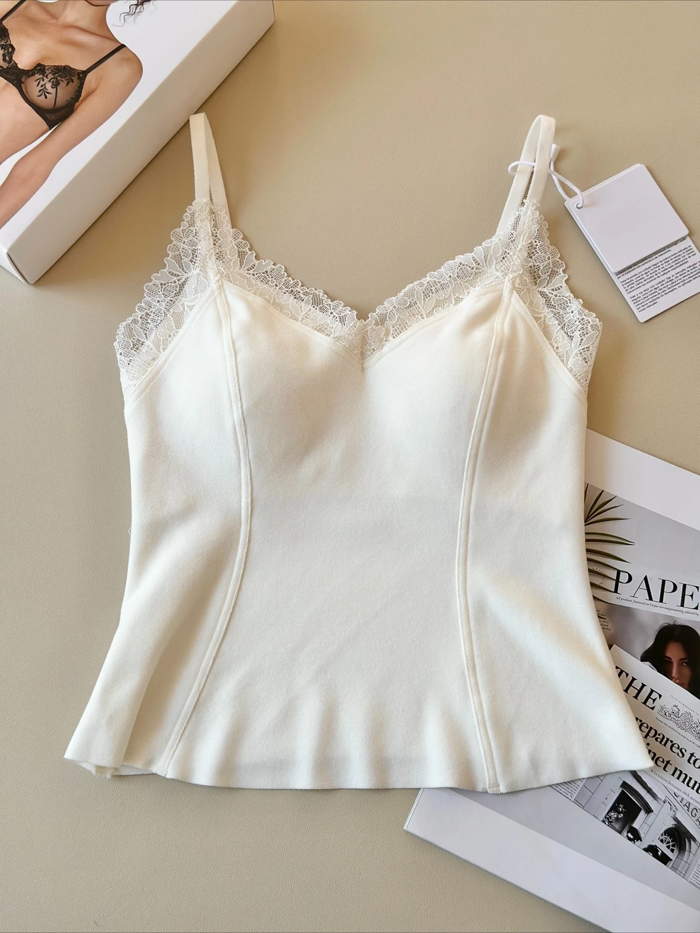 Intieme kledingvest voor dames, herfst/winter, geborsteld, dik, sexy kleurblokken, drie-in-één ontwerp met mooie rug