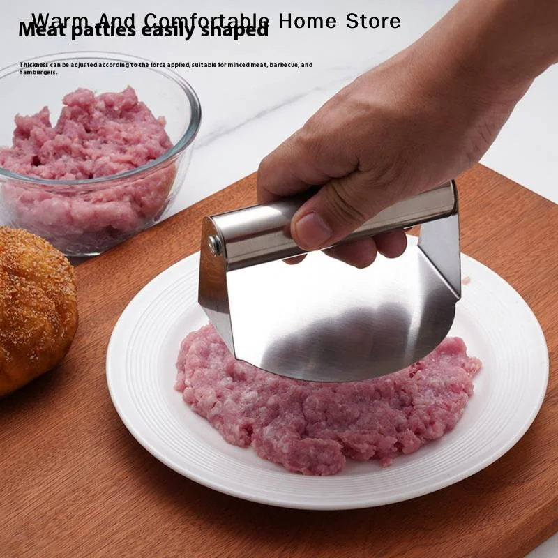 【W】Stainless Steel Smash Burger Press Hamburger Patties Meat Masher Circular Meat Press Mold for Deli Meats Kitchen Accessories