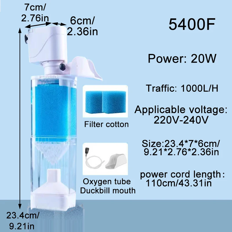 Aquarium-Filterpumpe Fischbecken Tauchbare Luft-Sauerstoff-Belüfterpumpe Interne Wasserpumpe 220V Anti-Rückfluss-Wasserpumpe Wellenerzeuger ﻿ – Detail 4